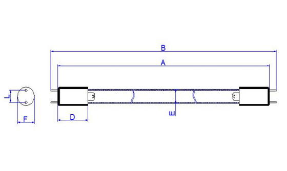 T5 20W UVC Ozon Lambası 15mm Çap 589mm Jeneratör UVC Dezenfeksiyon Işığı